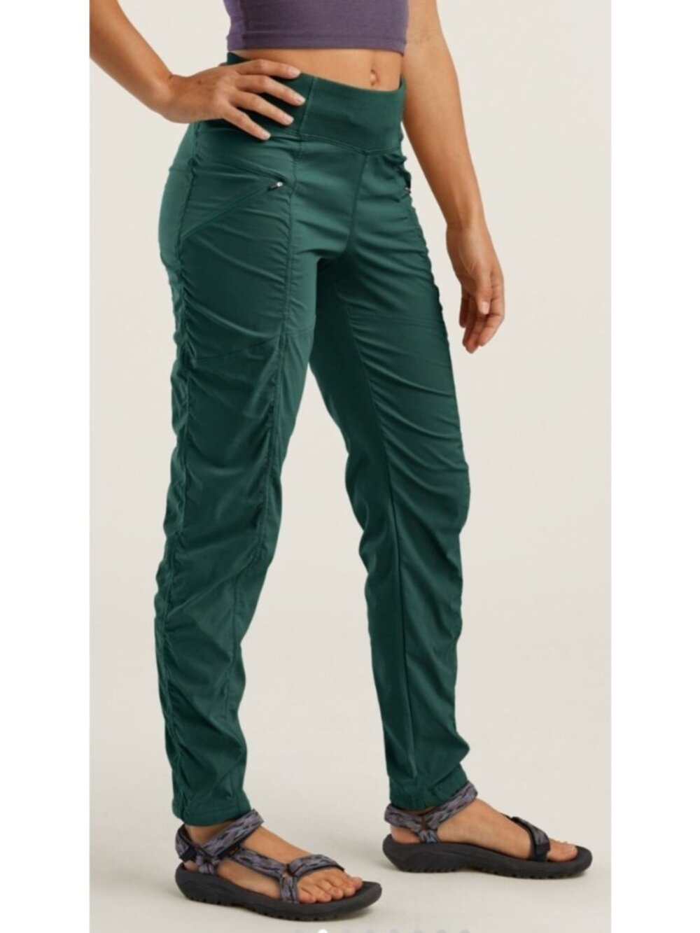 prAna Women's Sz Small Koen Pant Short Root Green With Pockets